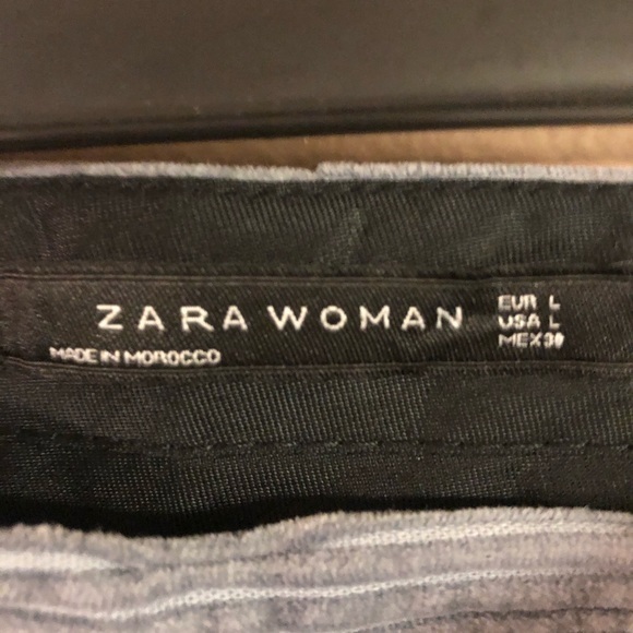 Zara Woman blue flare leg corduroy pants woman’s size large - Picture 6 of 6